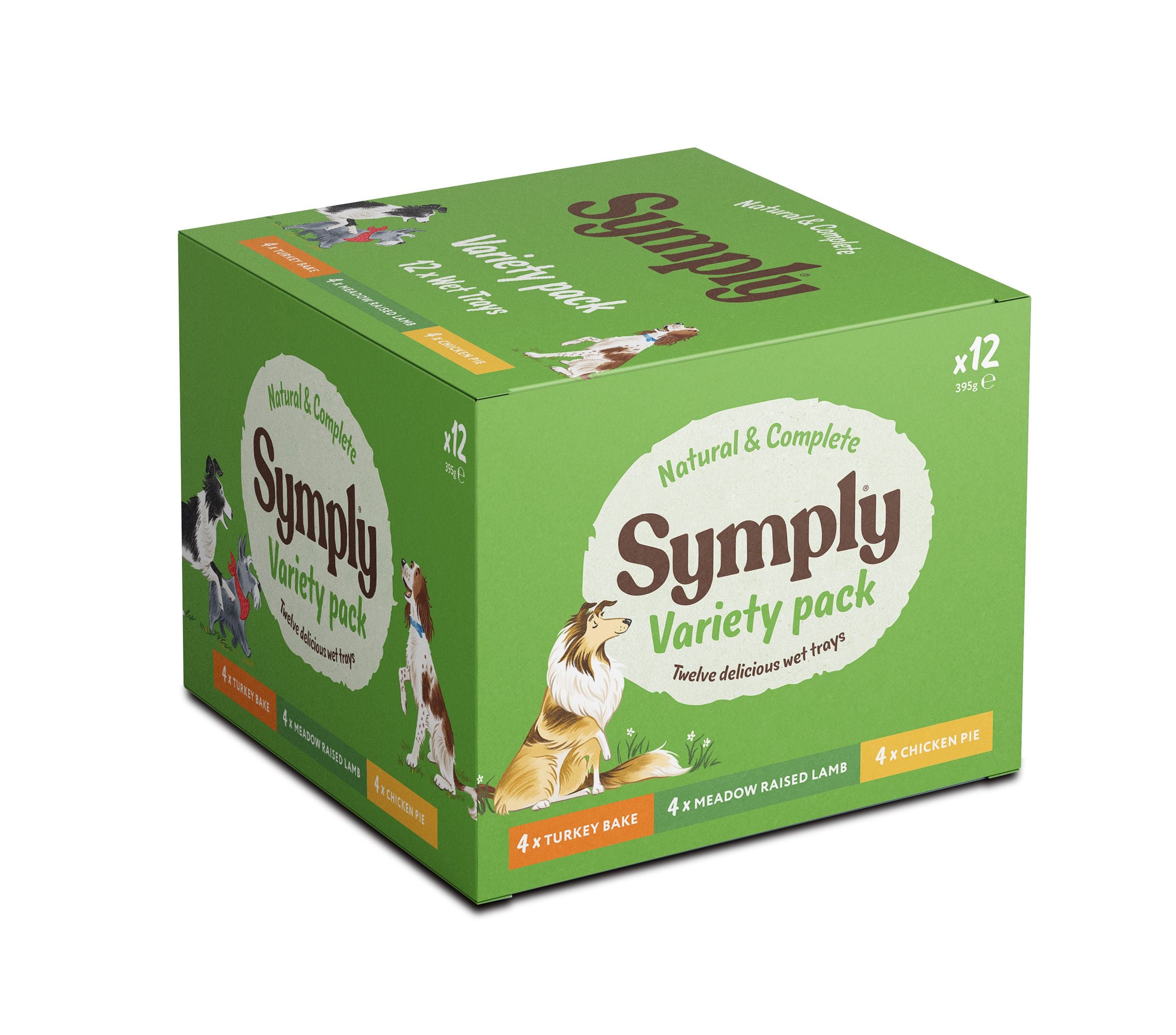 Symply Tray Variety Pack Adult With Rice 12 x 395g Wet Dog Food ...