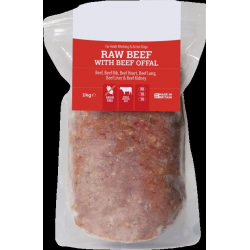 Pets Pantry Beef With Beef Offal 1kg Frozen Raw Dog Food