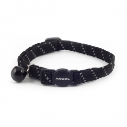 Ancol Cat Collar Safety Elastic Softweave Black