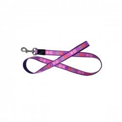 Hem And Boo Diamond Circles Dog 1" X 48" Padded Lead Pink