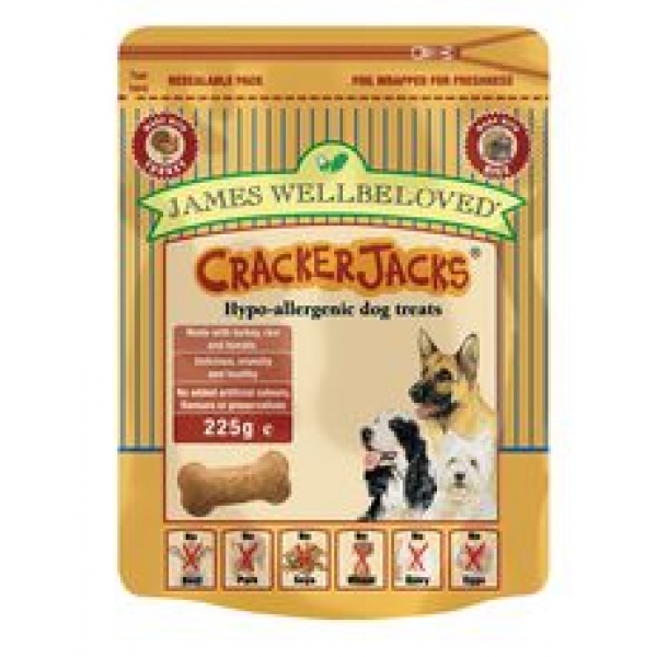 James Wellbeloved CrackerJacks Dog treat Turkey 225g